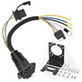 thumbnail image 3 of Nilight Dual Output 4 Way Flat Vehicle Side to 7 Way RV Blade Wiring Adapter 4 Pin Flat to 7 Pin Round Blade and 4 Way Trailer Wiring Harness Adapter w/Mounting Bracket for Truck RV, 2 Year Warranty, 3 of 9