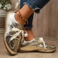 thumbnail image 6 of IEMIEMIEM Women's Retro Sneakers Fashion Vintage Trendy Walking Shoes Athletic Non-Slip Lace-Up Casual Comfort Low Top Tennis Shoes Gold 5.5 Wide, 6 of 9