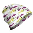 thumbnail image 1 of Flowers Unisex Beanie, Yellow and Purple Orchids, Hiking Outdoors, Multicolor, by Ambesonne, 1 of 1