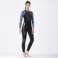 thumbnail image 4 of DivaSail Setuits Buceo Traje de buceo Hombre y traje de mujer Mangas largas Pantalones largos Cuerpo completo Traje de baño completo Deportes transpirables Pieles de buceo Mujeres Negro / azul 【L】 kenally OD003283-13, 4 of 7