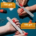 thumbnail image 3 of Maryton 12 Pcs Professional Double Sided Nail Files,100/180 Grits Acrylic Nails Poly Gel Nail,Nails Salon Home Manicure Kit Accessories(Zebra), 3 of 6