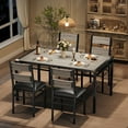 thumbnail image 1 of AKDSteel Dining Table Set for 4, Dining Room Table Set for 4 with Upholstered Chairs, Wood Kitchen Table Chairs Set of 4 with Corner Protector for Small Space, Kitchen, Apartment, 1 of 7