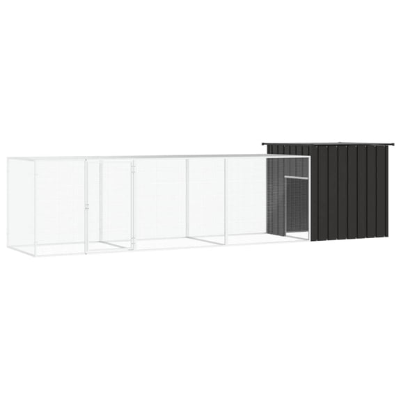 vidaXL Chicken Coop Multipurpose Chicken House with Mesh Cage Galvanized Steel