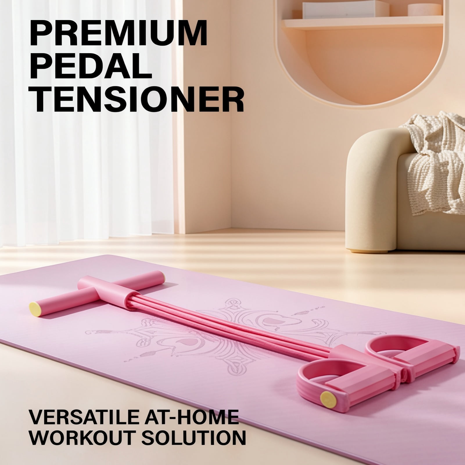 3 in 1 Multifunction Pedal Resistance Band, Foot-Loop Resistance Band, Flexible Resistance Design and Detachable Handles, Portable and Compact Structure, Ideal for Beginners to Practice