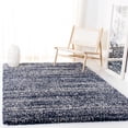 thumbnail image 3 of SAFAVIEH Hudson Jaden Striped Shag Area Rug, Navy/Ivory, 4' x 4' Square, 3 of 5