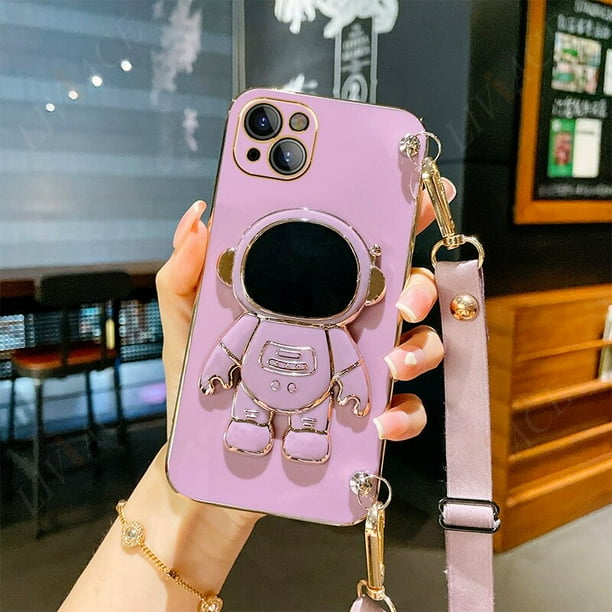 Funda de teléfono con cordón cruzado de astronauta para Samsung Galaxy S22, S20, S21, S23, S8, S9, S10, Note 9, 10, 20 Plus, Ultra S20 Fe QYM unisex
