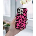 thumbnail image 5 of WIRESTER Shockproof Soft Rubber Cover Case for Apple iPhone 16 Pro 6.3" 2024, Black/Hot Pink Leopard, 5 of 5