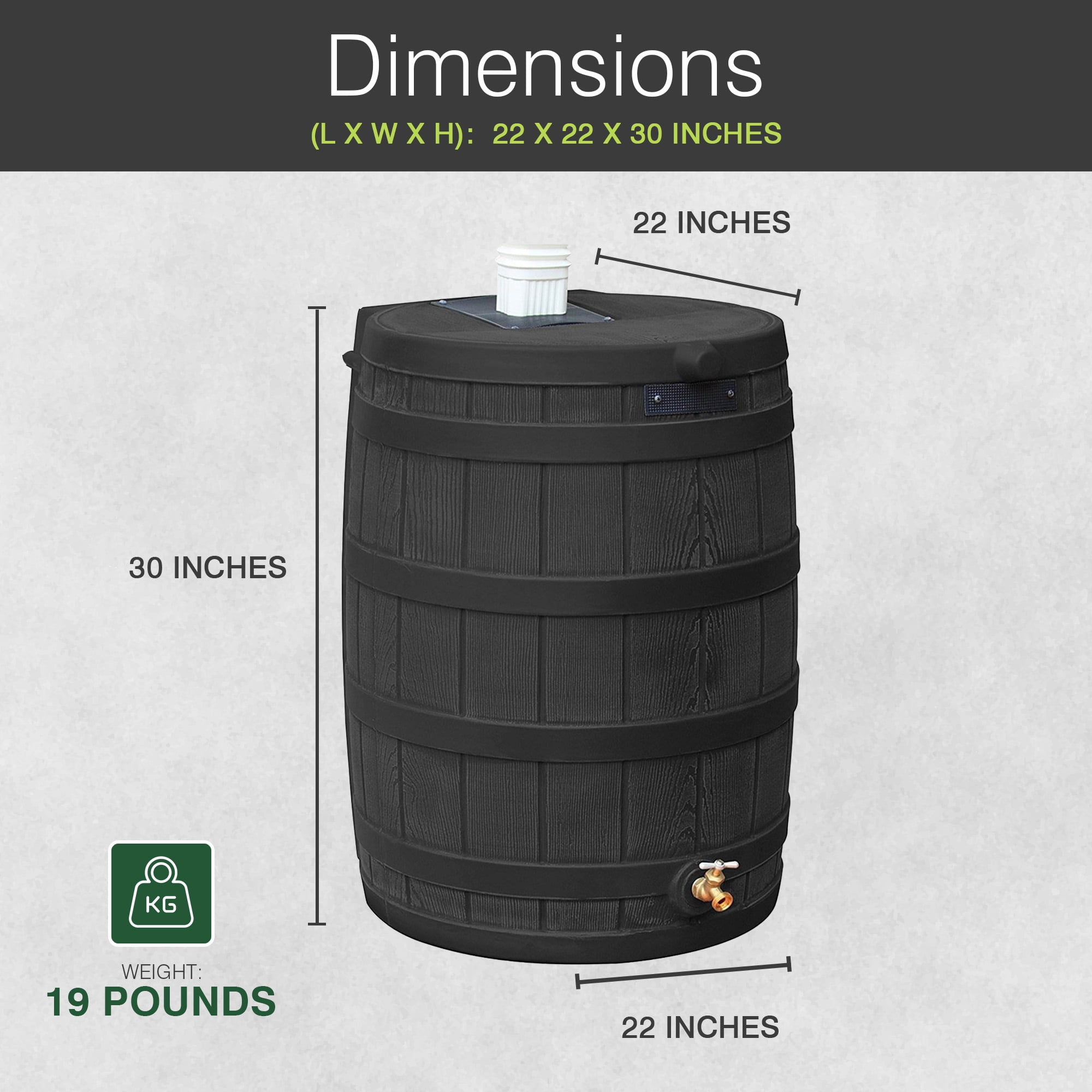 Good Ideas Rain Wizard 50 Gallon Plastic Rain Barrel Water Collector (2 Pack)