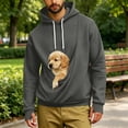thumbnail image 6 of Eiyaclvo Mens Pet Pouch Hoodie for Men with Pocket Long Sleeve Hooded Sweatshirts Pullover Carrier Kangaroo Dog Pouch Hoodies, 6 of 8