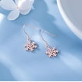 thumbnail image 4 of 925 Sterling Silver Snowflake Earrings Drop for Women Teens Small Snowflake Dangle Earrings, 4 of 10