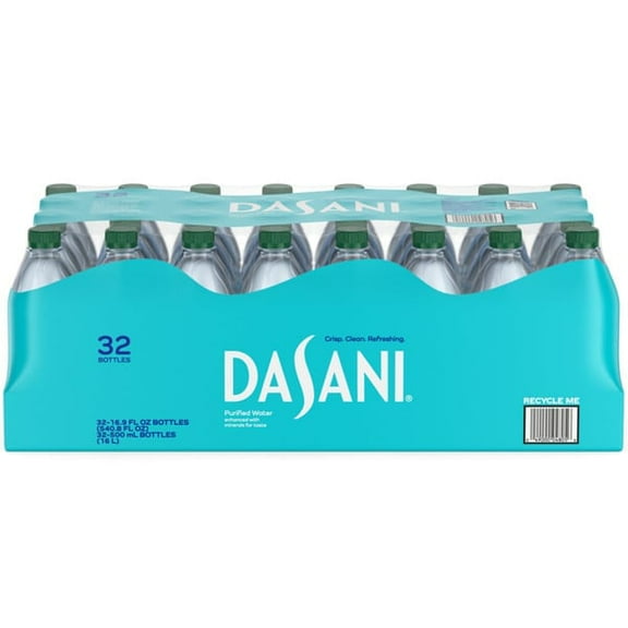 Dasani Purified Water, 16.9 fl oz, 32 ct (pack of 2)