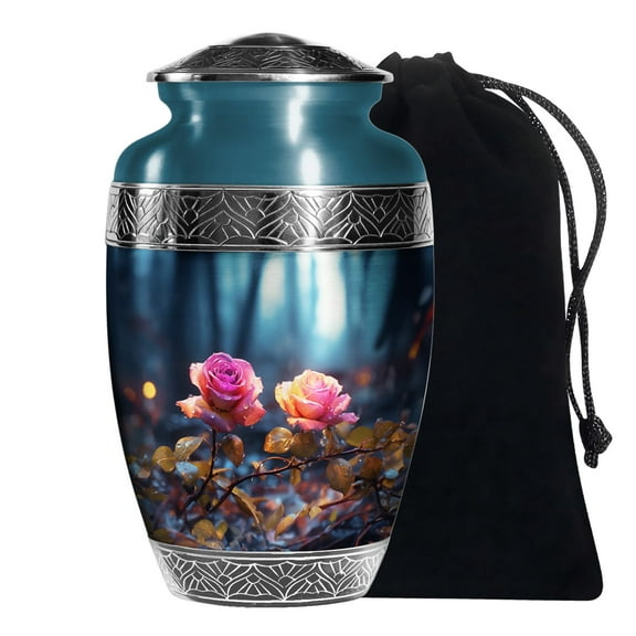 KARYLIZ Rose Memorial Urns For Adult Female Mom Large Urn For Human Ashes Male 10 Inch