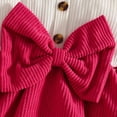 thumbnail image 6 of Gerichy Baby Girl Newborn Fall Winter Romper Dress Ruffle Sleeve Bow Set with Headband 0-18 Months, 6 of 7