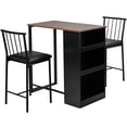 thumbnail image 1 of Patiojoy 3-Piece Counter Table Set Bar Pub Dining Table Set with 3 Side Storage Brown, 1 of 5