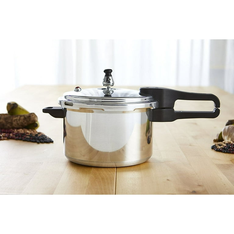 Imusa 4.2Qt Stovetop Aluminum Pressure Cooker with Safety Regulator