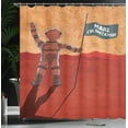 thumbnail image 4 of Ambesonne Orange Shower Curtain, Mars Colonization Space, 69"Wx84"L, Orange Red, 4 of 5