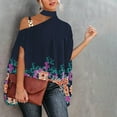 thumbnail image 5 of Spring Tops for Women Plus Size Womens Tops Women Casual Half Batwing Sleeve Halter Neck off Shoulder Printed and Solid Loose Pullover Blouse Tops Gifts for Women, 5 of 5
