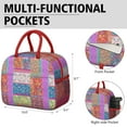 thumbnail image 6 of Lunch Bag Lunch Box for Women Reusable Insulated Lunch Cooler Bags,Large Capacity for Work Travel Picnic,Water-Resistant Pioneer Pieced Patchwork Lunch Tote Bag Gifts for Woman Mom Red, 6 of 6