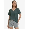 thumbnail image 5 of Women's Short Sleeve V-Neck Shirts Loose Casual Tee T-Shirt, 5 of 6