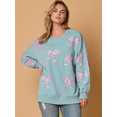 thumbnail image 2 of Camiseta con lazo brillante para otoño e invierno de 2024, camiseta vintage, camiseta de manga larga ajustada estilo Harajuku, ropa de calle para mujer, camiseta, sudaderas con capucha, 2 of 4