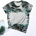 thumbnail image 2 of Jewelreauty Women Casual Tie-Dye Short Sleeve Shirts Round Neck Leopard Print Tops Summer Trendy Tunic Tee (2XL, Black), 2 of 4