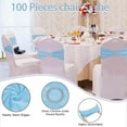 thumbnail image 3 of 100PCS Spandex Stretch Chair Sashes Bows Elastic Chair Cover Bands Ties with Buckle Slider for Wedding Party Reception Events Universal Ceremony Banquet Decorations(Baby Blue), 3 of 14