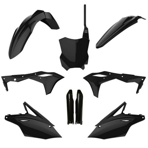 POLISPORT REPLICA PLASTIC KIT,FULL KIT KAWASAKI BLACK
