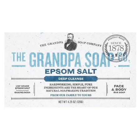 Grandpa's, Face & Body Bar Soap, Deep Cleanse, Epsom Salt, 4.25 oz (120 g) (Pack of 2)