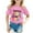 Pink, variant on WOYY 100 Days of School Shirt for Girls Letter Print Short Sleeved Round Neck T-Shirt Tee