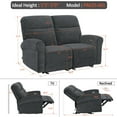 thumbnail image 6 of MCombo 64.6" Wall Hugger Power Loveseat Recliner Sofa with USB Ports, Reclining Loveseat for Small Spaces Living Room RV, Fabric PR635M1 (Dark Grey), 6 of 10