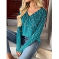 thumbnail image 4 of Zeagoo Long Sleeve Tops Women Printed Dressy Casual V Neck T-shirts Basics Blouse Fall and Spring Wear Trendy Clothes, 4 of 6