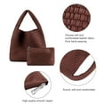 thumbnail image 4 of EESK Handmade Woven Bag Tote Bag For Women Vegan Leather Underarm Bag Travel Shoulder Bag Handbag Satchel Beach Bag With Purses Pale Yellow, 4 of 6