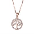 thumbnail image 1 of Collar de árbol de la vida para mujer en plata con envoltorio de regalo, colgante de árbol de la vida, regalo de joyería para el día de San Valentín, Navidad, cumpleaños, oro rosa sin cadena, 1 of 5
