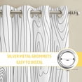 thumbnail image 6 of Simple Line Wooden Texture Kitchen Curtains Window Panels, Modern Striped Insulated Window Treatment Curtain, Grommet Curtains for Bedroom/Living Room/Bathroom, 2 Piece 42"Wx63"L, 6 of 8
