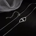 thumbnail image 5 of K-KED Double Heart Pendant 925 Silver Chain Necklace Women's Delicate Jewelry Gifts US-Gold, 5 of 6