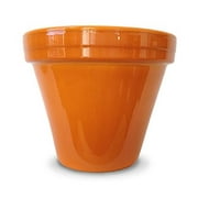 Ceramo 173728 4.5 x 3.75 in. Powder Coated Ceramic Standard Planter, Orange - Pack of 16