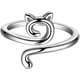 thumbnail image 2 of Beautlace lindo gato anillos ajustables 18K oro/plata/negro pistola plateado encantadores gatos animales anillo abierto joyería para mujeres KR0029, 2 of 4