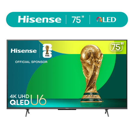 Hisense 75-Inch Class U6H Series ULED 4K UHD Google Smart TV (75U6H) - QLED, 600 Nits, Dolby Vision & Atmos, 240 Motion Rate, Game Mode Plus, Voice Remote