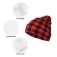 thumbnail image 3 of Lsque Buffalo Plaid Red Black Pattern Knitted Beanie, Unisex Winter Hat, Knit Hat Winter Beanies Thick Fisherman Beanies Cuffed Plain Skull Caps, 3 of 6