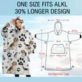 thumbnail image 4 of Oversized Wearable Blanket Hoodie,Beagle Dog and Footprints Sherpa Blanket Hoodie with Super Pockets,Super Warm Fuzzy Pullover for Women & Men, 4 of 6