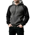 thumbnail image 5 of Dwelliawo Gray Hoodie Men Colorblock Long Sleeve Hooded Sweatshirts Heavyweight Pullover Hoodies Essentials Fashion Fleece Hoodie with Pocket 3XL, 5 of 5