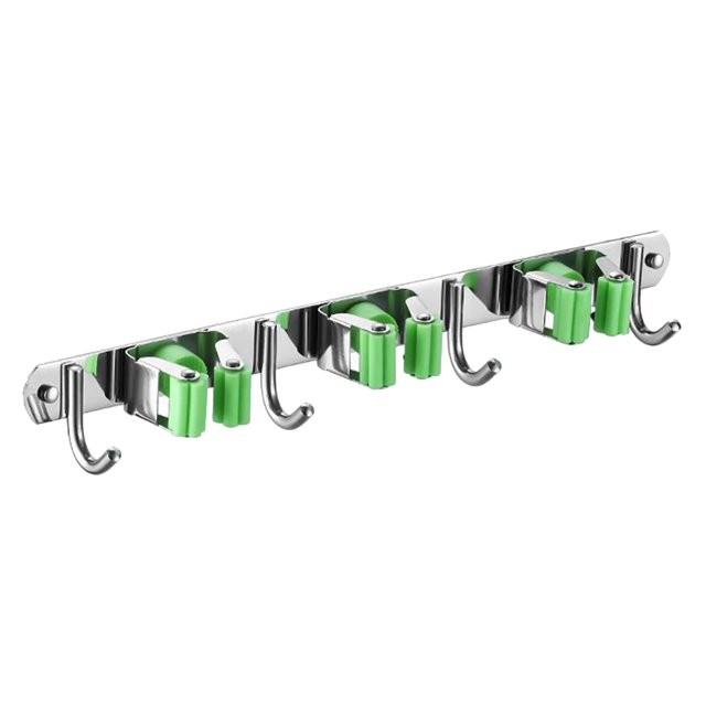 Escoba Mop Soporte de Pared Bastidores de Suspensión Herramientas de Acero Inoxidable - 4 rejillas Baoblaze Soporte para fregona escoba de montaje en pared