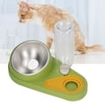 thumbnail image 6 of Cat Bowls,Water And Food Bowls Cat,Automatic Cat Water Dispenser Cat Food Dispenser Pet Bowls Set,Cat Water Food Bowl Automatic Water Filling 16 Degree Tilt Stainless Steel Double Pet [green], 6 of 9