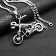 thumbnail image 2 of Punk Skull Motorcycle Biker Pendant Necklace Chain Halloween Jewelry Gifts, 2 of 6