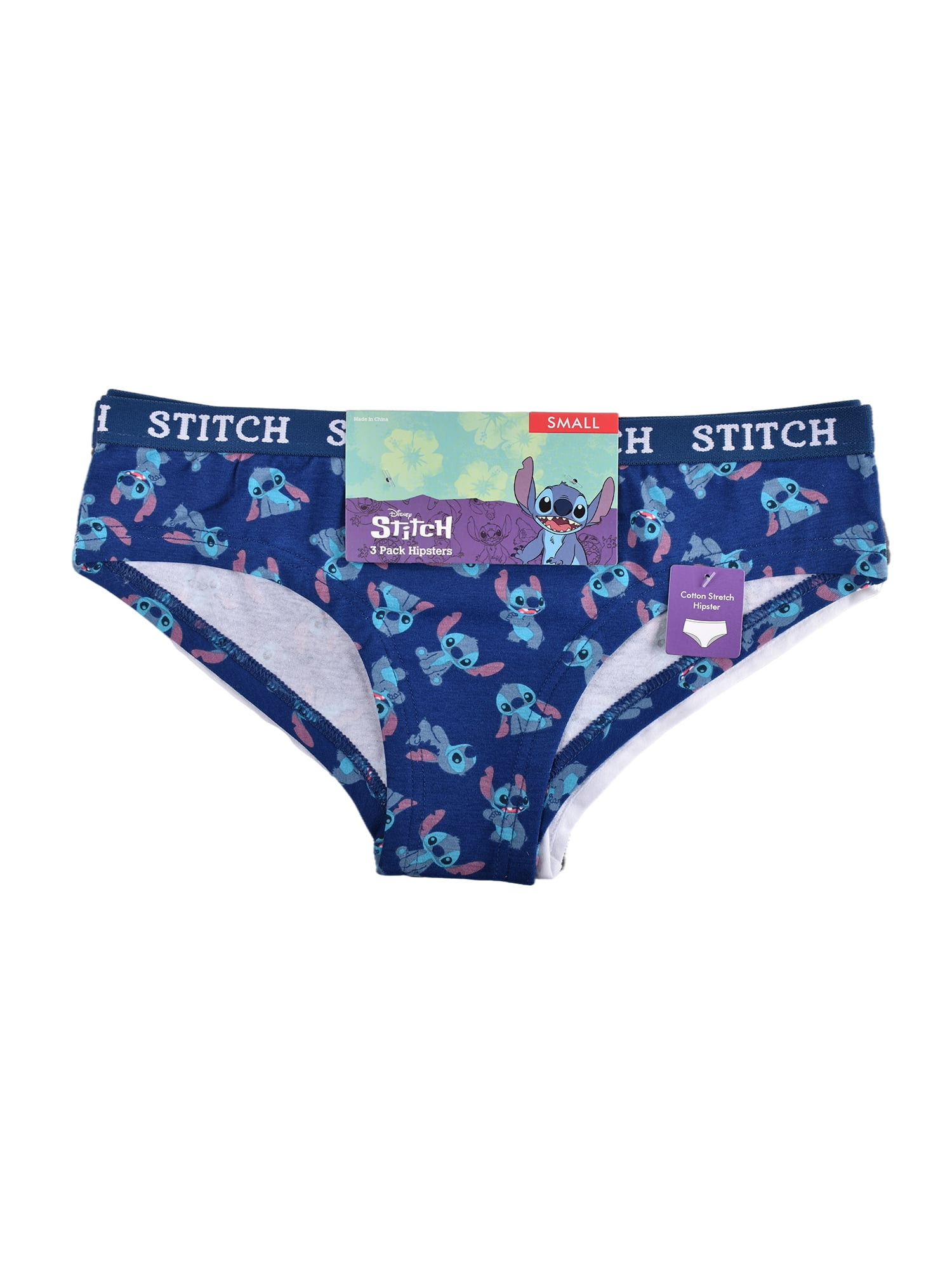 Disney Stitch Girls Stretch Hipster Briefs Underwear, 4-Pack Sizes 6-10 