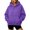 Purple, variant on Hoodies Women Solid Long Sleeve Pullover Sweatshirt Tops Casual Waist Cinching Cropped Outfits Fall Winter Apparel