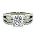 thumbnail image 5 of Solitaire Round Brilliant Diamond 3 Row Split Shank Engagement Ring 1.40 carat total weight 14K White Gold, 5 of 6