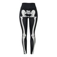 thumbnail image 5 of Capri Pants for Women Skeleton Bone Legs Spandex Tight Leggings Black Casual Lounge Pant L, 5 of 6
