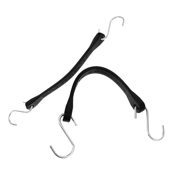 IDEANATEGRATE Elastic Bungee Cord Straps Black For Cargo Securing Equipment 2Pcs 13.36X0.59X0.20in