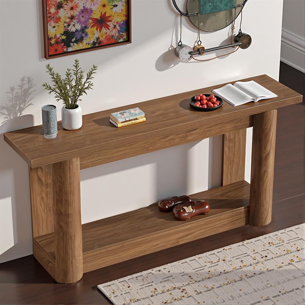 GVN Console Table, Entryway Table, Rectangular Minimalist Console Table, 2 Tier Entryway Table for Entryway & Living Room